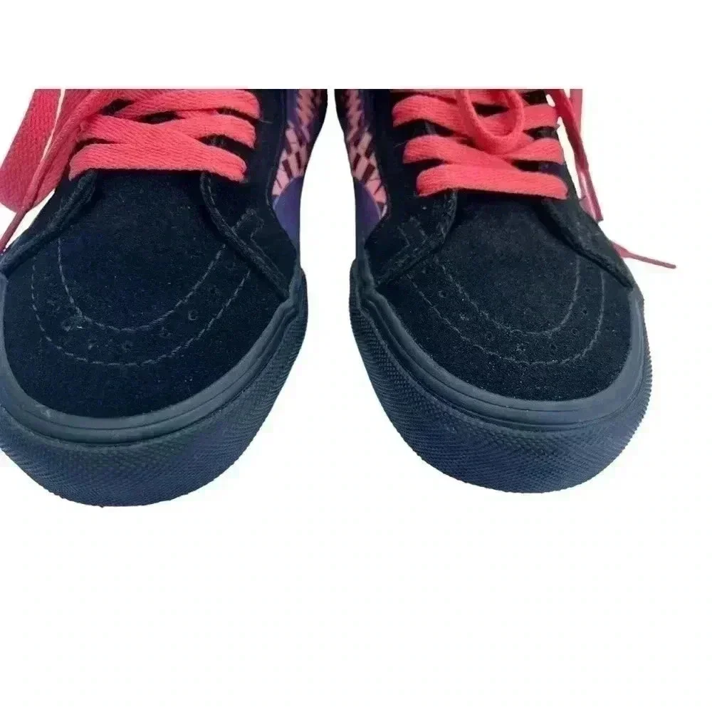 VANS SK8-HI REISSUE WARP BLACK/PAPRIKA/PURPLE SHOES SIZE MENS 6/WNS 7.5 LIKE NEW